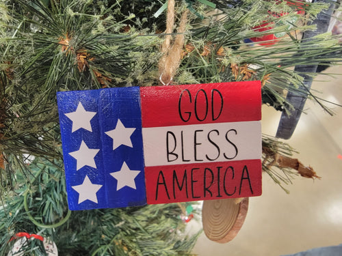 God bless America ornament