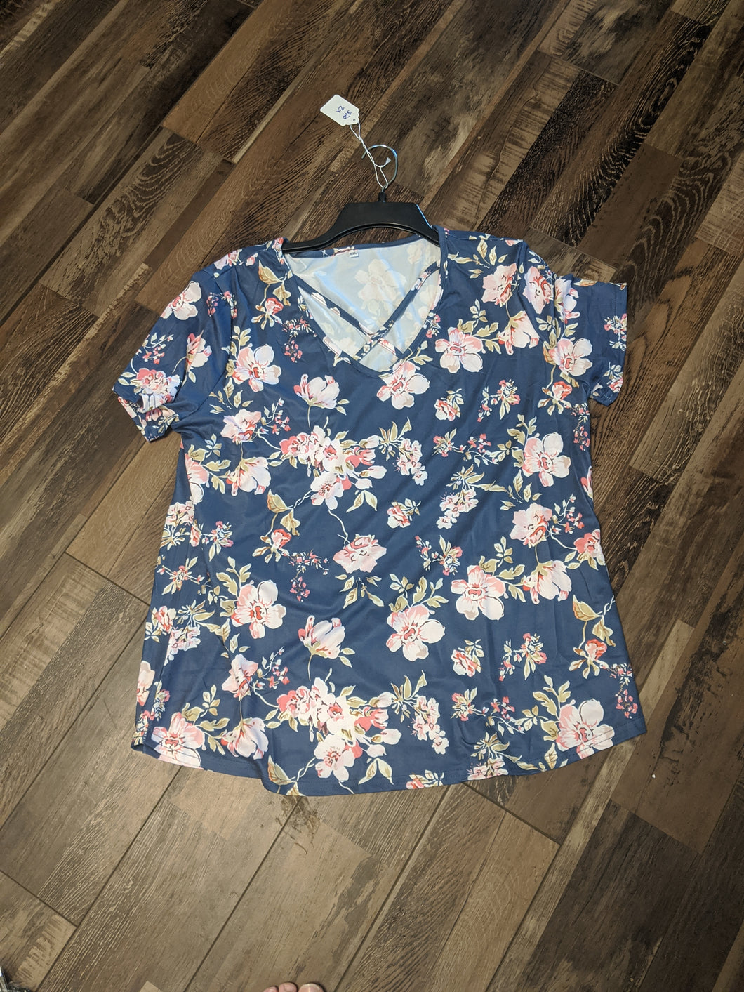 Floral criss cross tee